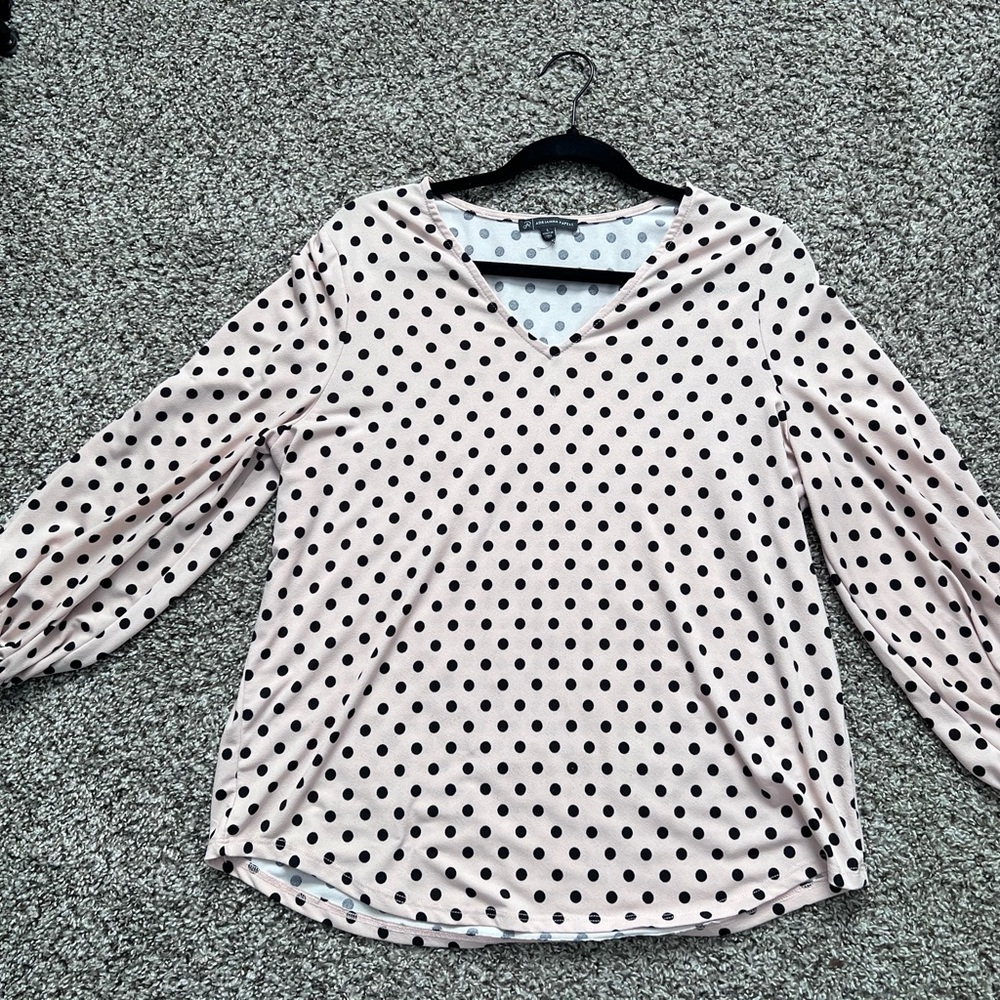 Elegant Polka Dot V-Neck Blouse